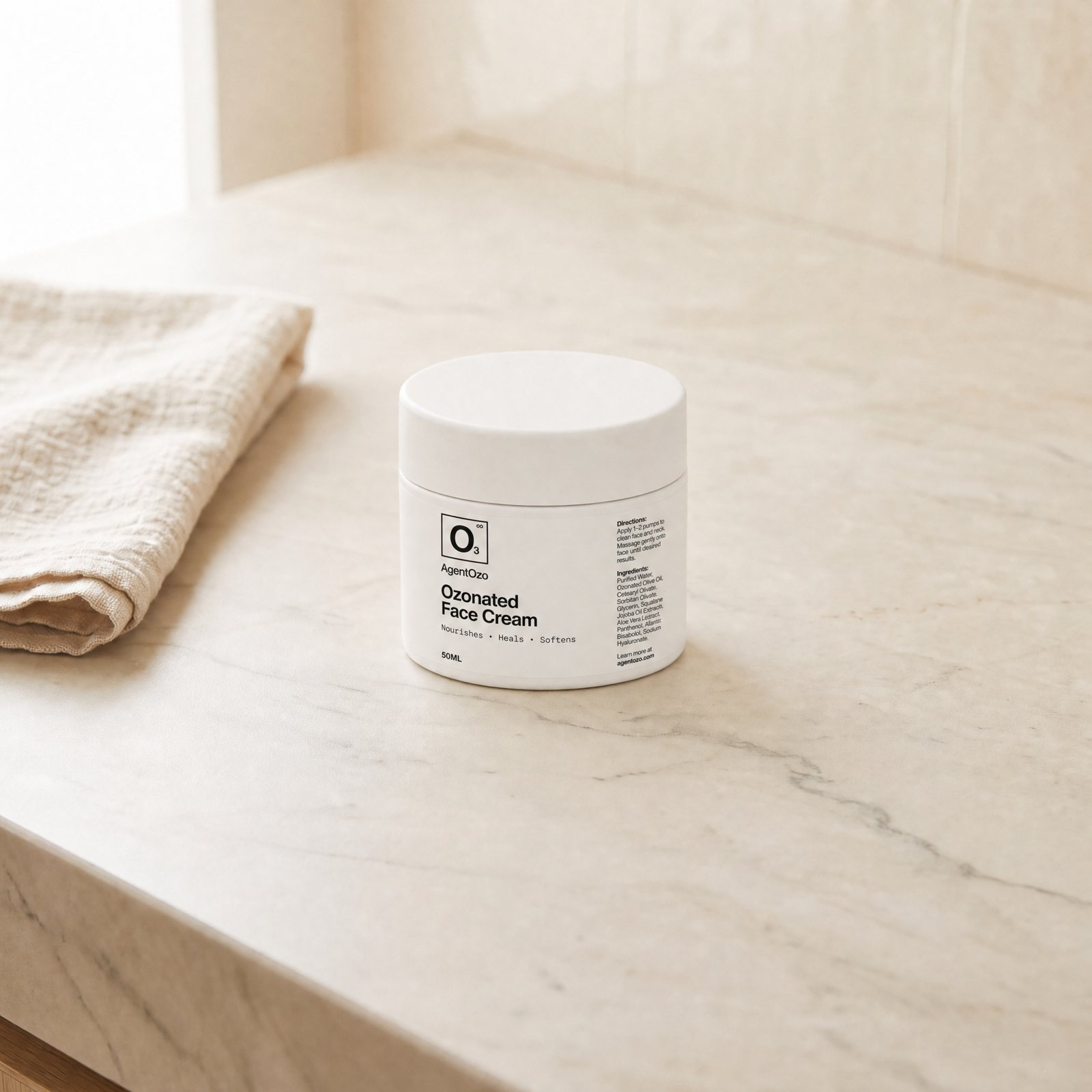 OzoMD Ozonated Face Cream jar set in ice